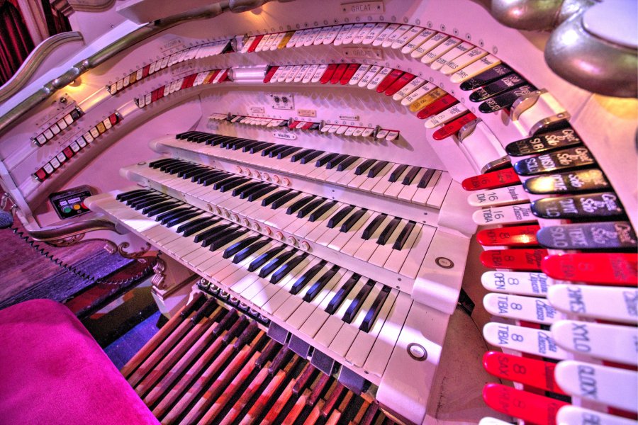 Tower Ballroom Wurlitzer, console detail